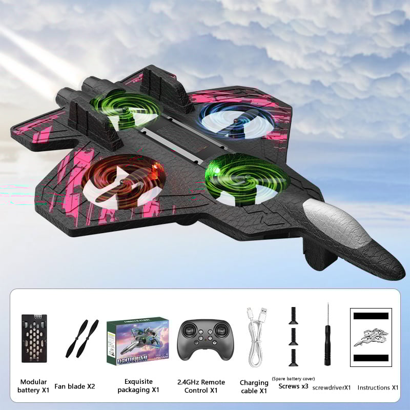 49% OFF 🎉🎉RC Stunt Fighter Jet Toy for Kids with 360° Flips & LED Lights